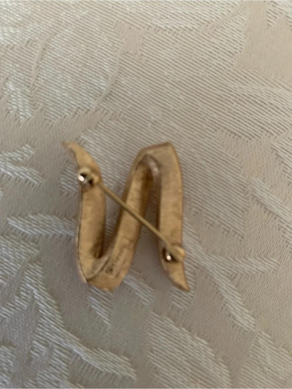 Gold Letter 'N' Pin Brooch